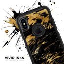 Black & Gold Marble Swirl V5 - Skin Kit for the iPhone OtterBox Cases