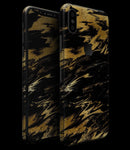 Black & Gold Marble Swirl V5 - iPhone XS MAX, XS/X, 8/8+, 7/7+, 5/5S/SE Skin-Kit (All iPhones Available)