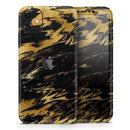 Black & Gold Marble Swirl V5  - Protective Skin Wrap & Decal – Compatible with iPhone SE to iPhone 17 Pro Max (All Models)