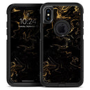 Black & Gold Marble Swirl V6 - Skin Kit for the iPhone OtterBox Cases