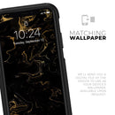 Black & Gold Marble Swirl V6 - Skin Kit for the iPhone OtterBox Cases