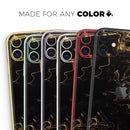 Black & Gold Marble Swirl V6  - Protective Skin Wrap & Decal – Compatible with iPhone SE to iPhone 17 Pro Max (All Models)