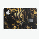 Black & Gold Marble Swirl V7 - Premium Protective Decal Skin-Kit for the Apple Credit Card