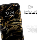 Black & Gold Marble Swirl V7  - Protective Skin Wrap & Decal – Compatible with iPhone SE to iPhone 17 Pro Max (All Models)