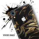 Black & Gold Marble Swirl V7 - Skin-Kit for the Apple iPhone XR, XS MAX, XS/X, 8/8+, 7/7+, 5/5S/SE (All iPhones Available)
