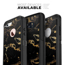 Black & Gold Marble Swirl V8 - Skin Kit for the iPhone OtterBox Cases