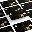 Black & Gold Marble Swirl V9 - Premium Protective Decal Skin-Kit for the Apple Credit Card