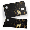 Black & Gold Marble Swirl V9 - Premium Protective Decal Skin-Kit for the Apple Credit Card