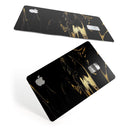 Black & Gold Marble Swirl V9 - Premium Protective Decal Skin-Kit for the Apple Credit Card