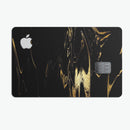 Black & Gold Marble Swirl V9 - Premium Protective Decal Skin-Kit for the Apple Credit Card