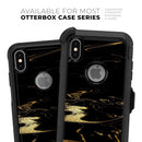 Black & Gold Marble Swirl V9 - Skin Kit for the iPhone OtterBox Cases