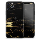 Black & Gold Marble Swirl V9  - Protective Skin Wrap & Decal – Compatible with iPhone SE to iPhone 17 Pro Max (All Models)