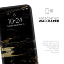 Black & Gold Marble Swirl V9  - Protective Skin Wrap & Decal – Compatible with iPhone SE to iPhone 17 Pro Max (All Models)