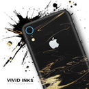 Black & Gold Marble Swirl V9 - Skin-Kit for the Apple iPhone XR, XS MAX, XS/X, 8/8+, 7/7+, 5/5S/SE (All iPhones Available)