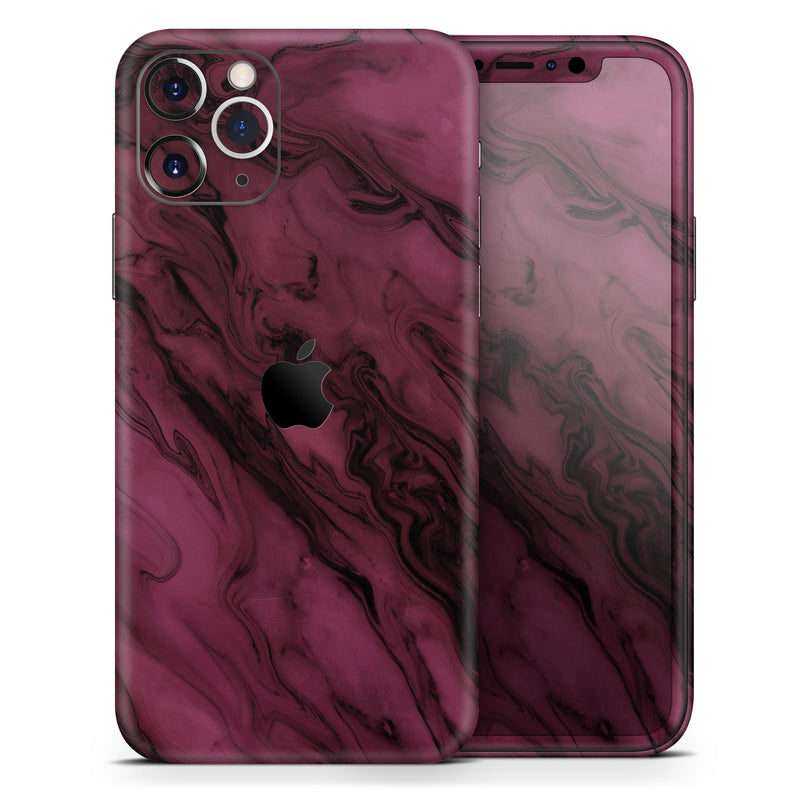 Black & Pink Marble Swirl V1 2  - Protective Skin Wrap & Decal – Compatible with iPhone SE to iPhone 17 Pro Max (All Models)