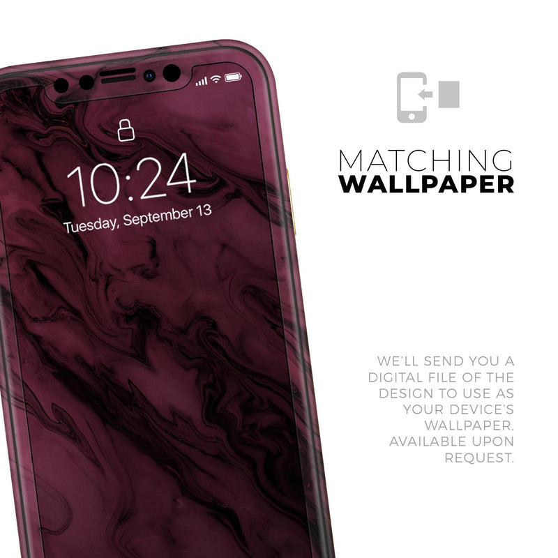 Black & Pink Marble Swirl V1 2  - Protective Skin Wrap & Decal – Compatible with iPhone SE to iPhone 17 Pro Max (All Models)