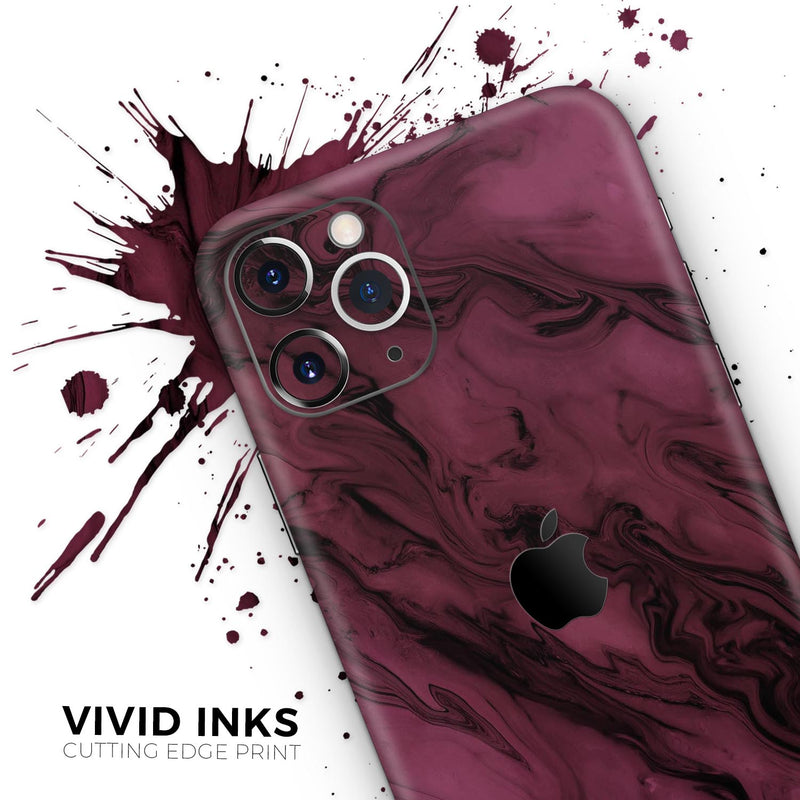 Black & Pink Marble Swirl V1 2  - Protective Skin Wrap & Decal – Compatible with iPhone SE to iPhone 17 Pro Max (All Models)