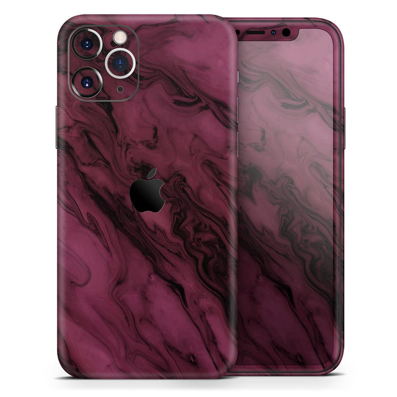 Black & Pink Marble Swirl V1  - Protective Skin Wrap & Decal – Compatible with iPhone SE to iPhone 17 Pro Max (All Models)