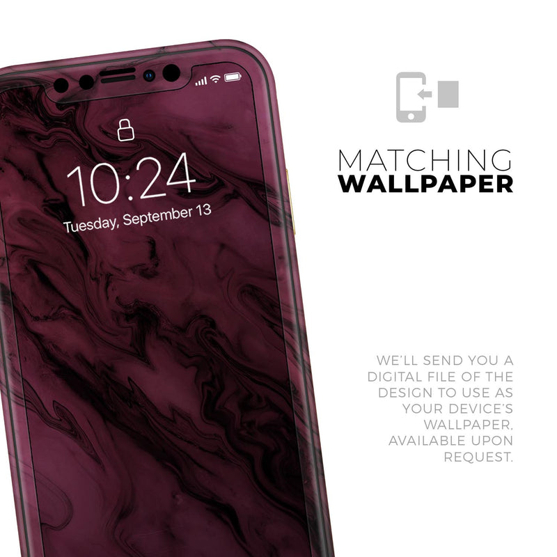 Black & Pink Marble Swirl V1  - Protective Skin Wrap & Decal – Compatible with iPhone SE to iPhone 17 Pro Max (All Models)