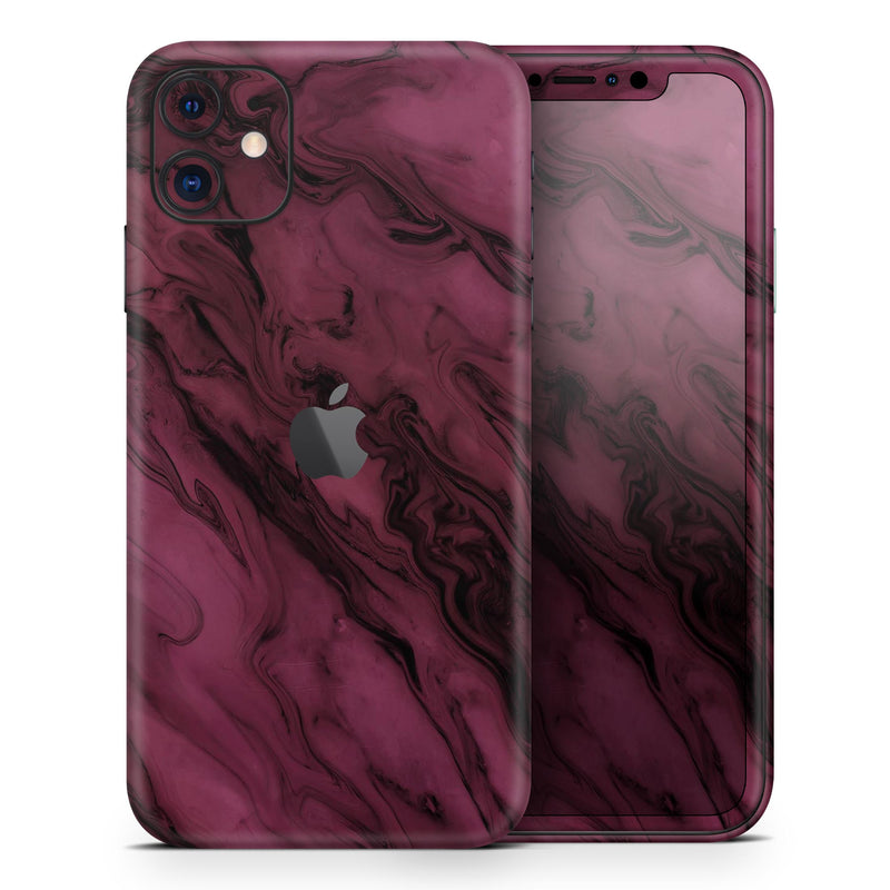 Black & Pink Marble Swirl V1  - Protective Skin Wrap & Decal – Compatible with iPhone SE to iPhone 17 Pro Max (All Models)