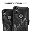 Black & Silver Marble Swirl V1 - Skin Kit for the iPhone OtterBox Cases