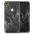 Black & Silver Marble Swirl V1 - Skin-Kit for the Apple iPhone XR, XS MAX, XS/X, 8/8+, 7/7+, 5/5S/SE (All iPhones Available)