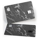 Black & Silver Marble Swirl V3 - Premium Protective Decal Skin-Kit for the Apple Credit Card