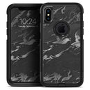 Black & Silver Marble Swirl V3 - Skin Kit for the iPhone OtterBox Cases