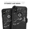 Black & Silver Marble Swirl V3 - Skin Kit for the iPhone OtterBox Cases