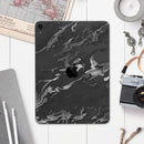 Black & Silver Marble Swirl V3 - Full Body Skin Decal for the Apple iPad Pro 12.9", 11", 10.5", 9.7", Air or Mini (All Models Available)