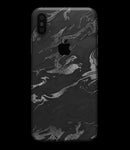 Black & Silver Marble Swirl V3 - iPhone XS MAX, XS/X, 8/8+, 7/7+, 5/5S/SE Skin-Kit (All iPhones Available)