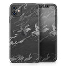 Black & Silver Marble Swirl V3  - Protective Skin Wrap & Decal – Compatible with iPhone SE to iPhone 17 Pro Max (All Models)