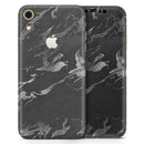 Black & Silver Marble Swirl V3 - Skin-Kit for the Apple iPhone XR, XS MAX, XS/X, 8/8+, 7/7+, 5/5S/SE (All iPhones Available)