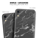 Black & Silver Marble Swirl V3 - Skin-Kit for the Apple iPhone XR, XS MAX, XS/X, 8/8+, 7/7+, 5/5S/SE (All iPhones Available)