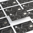 Black & Silver Marble Swirl V4 - Premium Protective Decal Skin-Kit for the Apple Credit Card