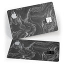 Black & Silver Marble Swirl V4 - Premium Protective Decal Skin-Kit for the Apple Credit Card