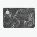 Black & Silver Marble Swirl V4 - Premium Protective Decal Skin-Kit for the Apple Credit Card