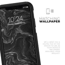 Black & Silver Marble Swirl V4 - Skin Kit for the iPhone OtterBox Cases