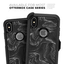 Black & Silver Marble Swirl V4 - Skin Kit for the iPhone OtterBox Cases