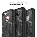 Black & Silver Marble Swirl V4 - Skin Kit for the iPhone OtterBox Cases
