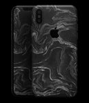 Black & Silver Marble Swirl V4 - iPhone XS MAX, XS/X, 8/8+, 7/7+, 5/5S/SE Skin-Kit (All iPhones Available)