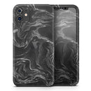 Black & Silver Marble Swirl V4  - Protective Skin Wrap & Decal – Compatible with iPhone SE to iPhone 17 Pro Max (All Models)