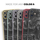 Black & Silver Marble Swirl V4  - Protective Skin Wrap & Decal – Compatible with iPhone SE to iPhone 17 Pro Max (All Models)