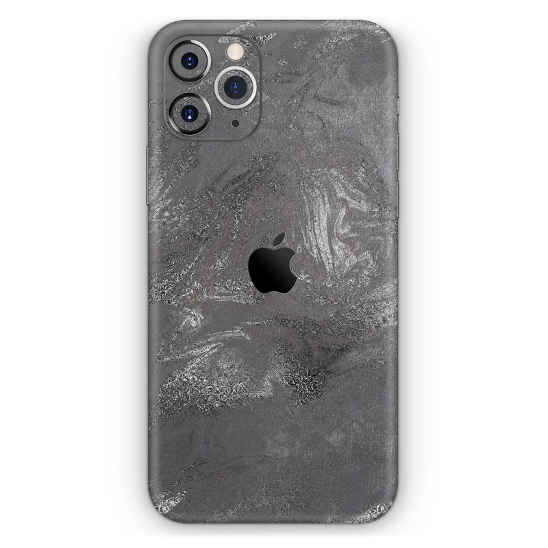 Black & Silver Marble Swirl V5  - Protective Skin Wrap & Decal – Compatible with iPhone SE to iPhone 17 Pro Max (All Models)