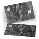 Black & Silver Marble Swirl V6 - Premium Protective Decal Skin-Kit for the Apple Credit Card