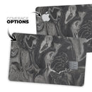 Black & Silver Marble Swirl V6 - Premium Protective Decal Skin-Kit for the Apple Credit Card