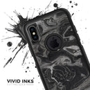 Black & Silver Marble Swirl V6 - Skin Kit for the iPhone OtterBox Cases