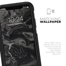 Black & Silver Marble Swirl V6 - Skin Kit for the iPhone OtterBox Cases