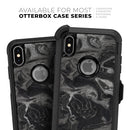 Black & Silver Marble Swirl V6 - Skin Kit for the iPhone OtterBox Cases