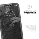 Black & Silver Marble Swirl V7 2  - Protective Skin Wrap & Decal – Compatible with iPhone SE to iPhone 17 Pro Max (All Models)